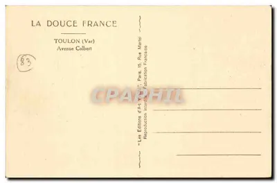 Toulon — ulica z palmami — La Douce France — Rewers