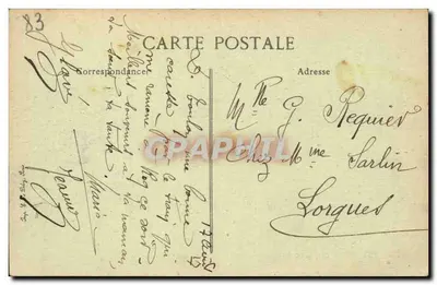 Toulon — Le Mourillon — Caserne d'Artillerie Coloniale — G.P.D. n°153 — Verso