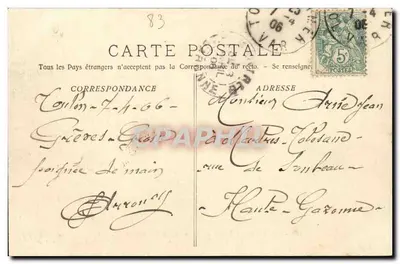 Toulon — Place d'Armes e a Prefeitura Marítima — A. Bougault n°706 — Verso