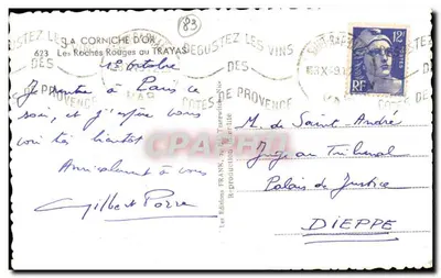 As Rochas Vermelhas no Trayas — As Costas da Provença — Edições Frank, Nice — Verso