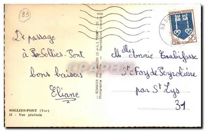 Sollies-Pont (Var) — Vista geral — COMBIER IMPR. MACON (S.-et-L.) — Verso