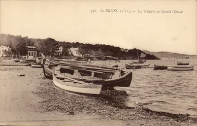 Le BRUSC (Var) — Os Chalets de Sainte-Cécile — Editor: Estabelecimentos Fototipográficos Banni & Barri, Toulon