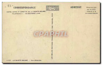 Santa-Baume — Vista Geral — Les Belles Éditions, Nice — Verso