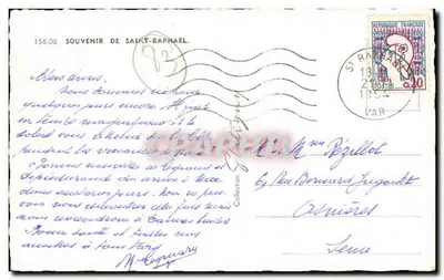 Saint-Raphaël — widok plaży, kościoła i hoteli — Cigoère, n° 158.06 — Rewers