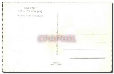 Visão da rua vista de um balcão — Toulon — Edições ARIS — Verso