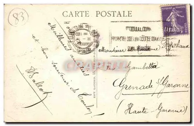 Toulon-sur-Mer — Estação de Manteau — Editor: Laugier, n°2 — Verso