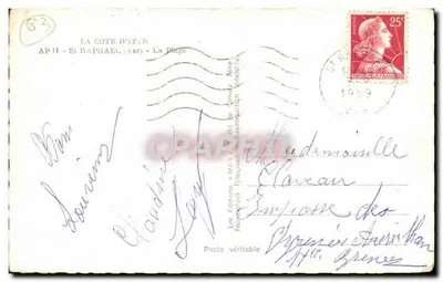 Saint-Raphaël — A Praia — Edições Francesas — Verso