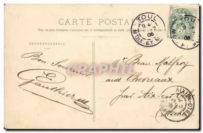 Doppelter Eingang zu den Grotten von Ste-Reine in Pierre-la-Treiche — Charpentier der Schlangenjäger — Edition Poirot, Toul — Rückseite