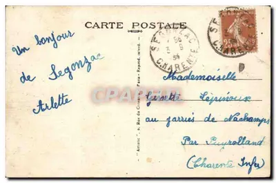 Segonzac (Charente) - Poczta i Teatr — Wydawnictwo Pelletan, 7-34 — Rewers