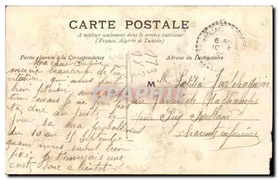JONZAC — O Castelo — Pap. Belloteau — Verso