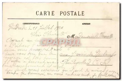 Pouilles (Wienne) — Ostatnia praca R.P. Camille de la Croix z 1911 — Wydanie ponowne komnaty, VI wiek, św. Radegondy, Królowej Francji, w klasztorze św. Krzyża. Widok z południowego wschodu i chóru katedry św. Piotra — Jules Rabuchon, fot. 1209 ter — Rewers