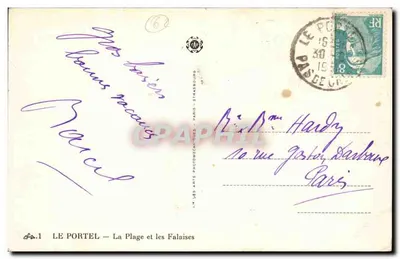 Le Portel — A Praia e as Falésias — Les Arts Photomécaniques — Paris — Verso