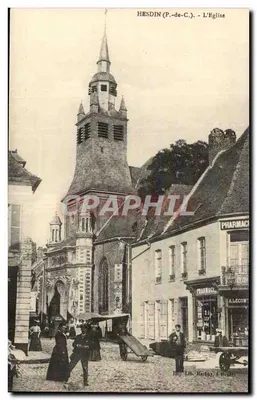 Hesdin (P.-de-C.) - A Igreja — editor Lécom, n°62
