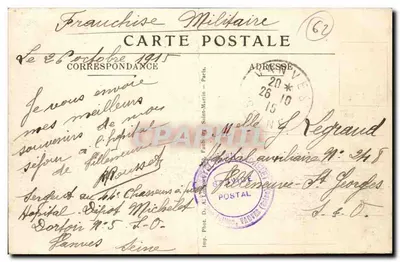 Bruay - A Igreja - Bilhete postal antigo — Verso