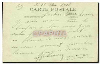 Amizades de Braine — cartão postal decorativo com ilustração de casa e igreja — editor desconhecido — Verso