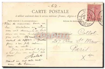 Arras — Praça São Wast e a Catedral — Ed. B., Arras — Verso