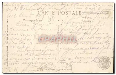 Arras — Praça da Estação vista da rua Chanzy — L.C.P. Paris n°373 — Verso