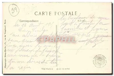 Arras — As barricadas na rue Gambetta, diante da Poste — L.C.H. Paris n°375 — Verso