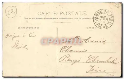 Catastrophe de Courrieres - decorado da Legião de Honra - seu pai e Dr. Lornes - Bilhete postal antigo — Verso