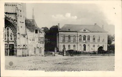 Montreuil-sur-Mer - Prefeitura — com igreja gótica — Lib. Fontaine-Sagret