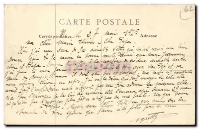 Mazingarbe-les-Brebis — Rua de Mazingarbe — E.M. Béthune — Verso