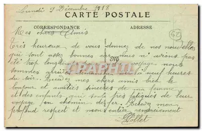Tincques (P.-de-C.) — A Praça — Charles Ledieu, Arras — Verso