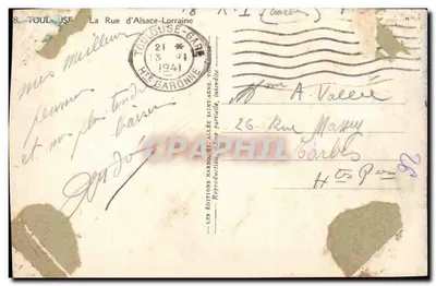 La Strada di Alsazia-Lorena — Toulouse — Edizioni NABRO, serie 8 — Verso