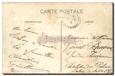 Los Pirineos — Meseta de Superbagnères (1800 m.) — Mesa de Orientación — Fototipia Langhues Frères Toulouse — Reverso