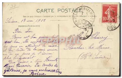 La Montagne Noire — Zbiór wodospadów w parku — Nototyp Labouche Frères, Toulouse, nr 15 — Rewers