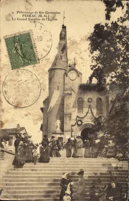 Peregrinação de Ste-Germaine — Pibrac (H.-G.) — O Grande Escadote da Igreja