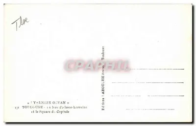 Tolosa - La rue d'Alsace-Lorraine e il Piazza del Capitolo — Edizioni Labouche Frères, Tolosa — Verso