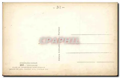 Piazza e cattedrale di San Eustachio - Toulouse — Edizione Labouche - Toulouse, n°207 — Verso