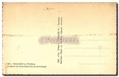 Toulouse — Il Bassin del Grand Rond — Studio Artistico — Ed. L'ABOUCHE — Verso