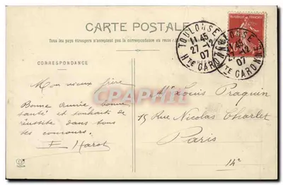 Wnętrze kościoła św. Nikodema — Tuluzo — Fototypia Larche Frères Tuluzo — Rewers