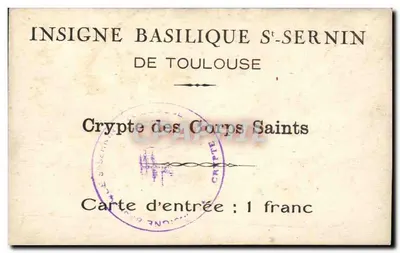 Cripta dos Corpos Santos — Basílica de São Sernim de Toulouse — Insignia — Verso