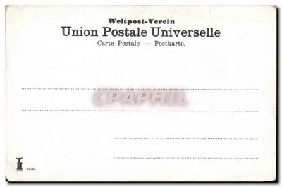 Belém — A manjedoura e a gruta da Natividade — Union Postale Universelle — Verso