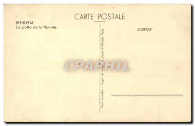 Belém — A gruta da Natividade — Repr. de Palesi, Paris — Verso