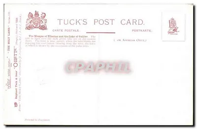 Święta Ziemia — Mezquita w Tiberyi i Jezioro Galilejskie — Tuck & Sons, seria III, nr 730 — Rewers