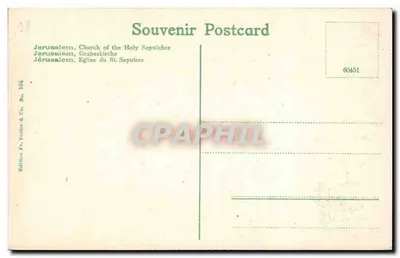 Jerozolima, Kościół Świętego Sepulkrum — Wydawca Milton & Co. n° 104 — Rewers