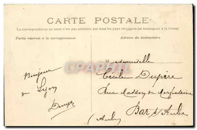 LYON — Urząd Miasta Croix-Rousse — Wydanie «Aux Grandes Galeries Modernes» — Rewers