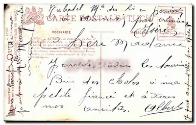 LYON. A SAÔNE. O PALÁCIO DE JUSTIÇA — Editor Tuck & Fils, n° 11 — Verso