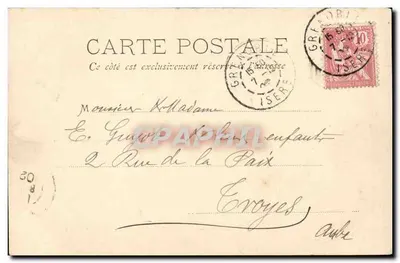 Dauphiné — Łańcuch Belledonne widziany z Président Occé — Papeterie des Alpes Eug. Robert, Grenoble — Rewers