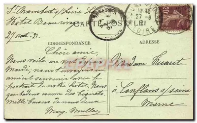 Saint-Rambert-sur-Loire — Widok Mostu i Przepływu Loiry — Wyd. Baudet-Deschamps — Rewers
