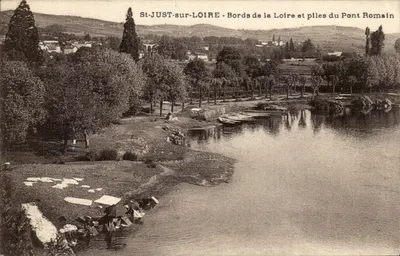 St-JUST-sur-LOIRE — margens do rio Loire e pilares do Ponte Romano