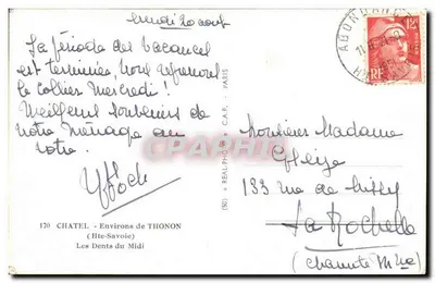 Les Dents du Midi — widok panoramiczny — C.A.P. (n°50) — Rewers