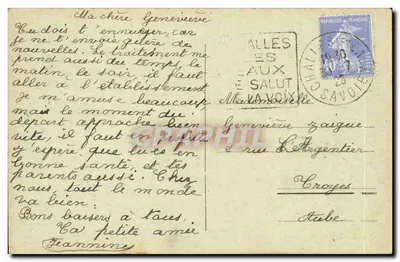 Challes-les-Eaux (Savoie) — Estabelecimento termal — L. Blanc, Montmélian, n°676 — Verso