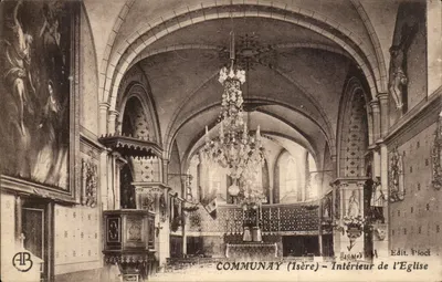 Communay (Isère) — Interior da Igreja — Edit. Pioc
