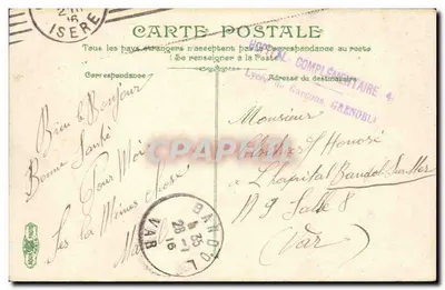 Grenoble. Publiczny ogród, Fort de la Bastille — wydawca anonimowy, n° 1502 — Rewers