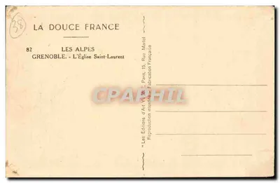 Grenoble - La Iglesia de San Lorenzo — Los Alpes — Ediciones de Arte Yvan Martel — Reverso