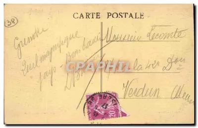 Grenoble - rzeka Isère - most wiszący i nabrzeże Perrière — Fot. Combier, Acon — Rewers